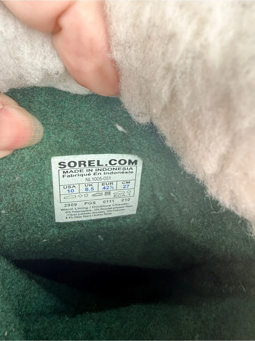 Sorel Caribou Waterproof Winter Boots Women’s Size 10 NL1005-051 Sherpa Lined
